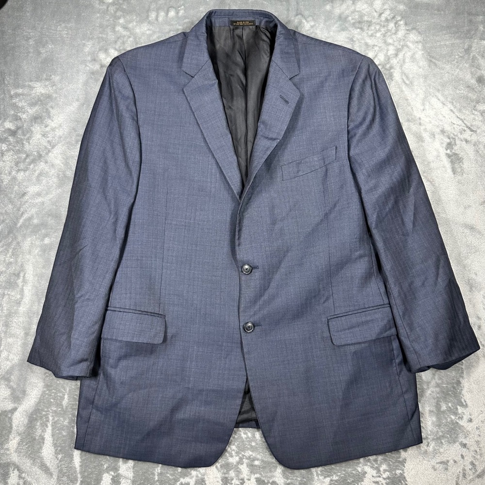 Tollegno 1900 Navy Blue Pinstripe Super 120s Wool Blazer 46R Made in Italy
